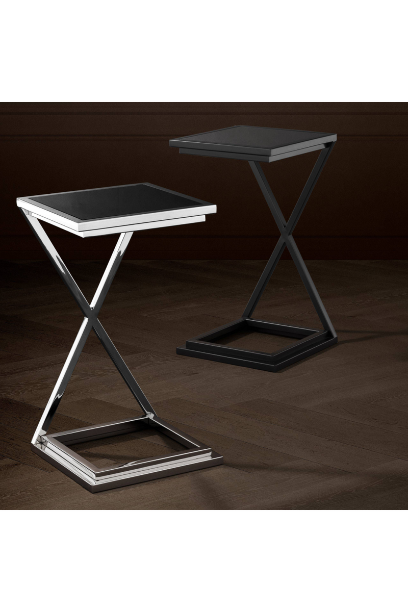 Gunmetal Glass Side Table | Eichholtz Cross | Eichholtzmiami.com