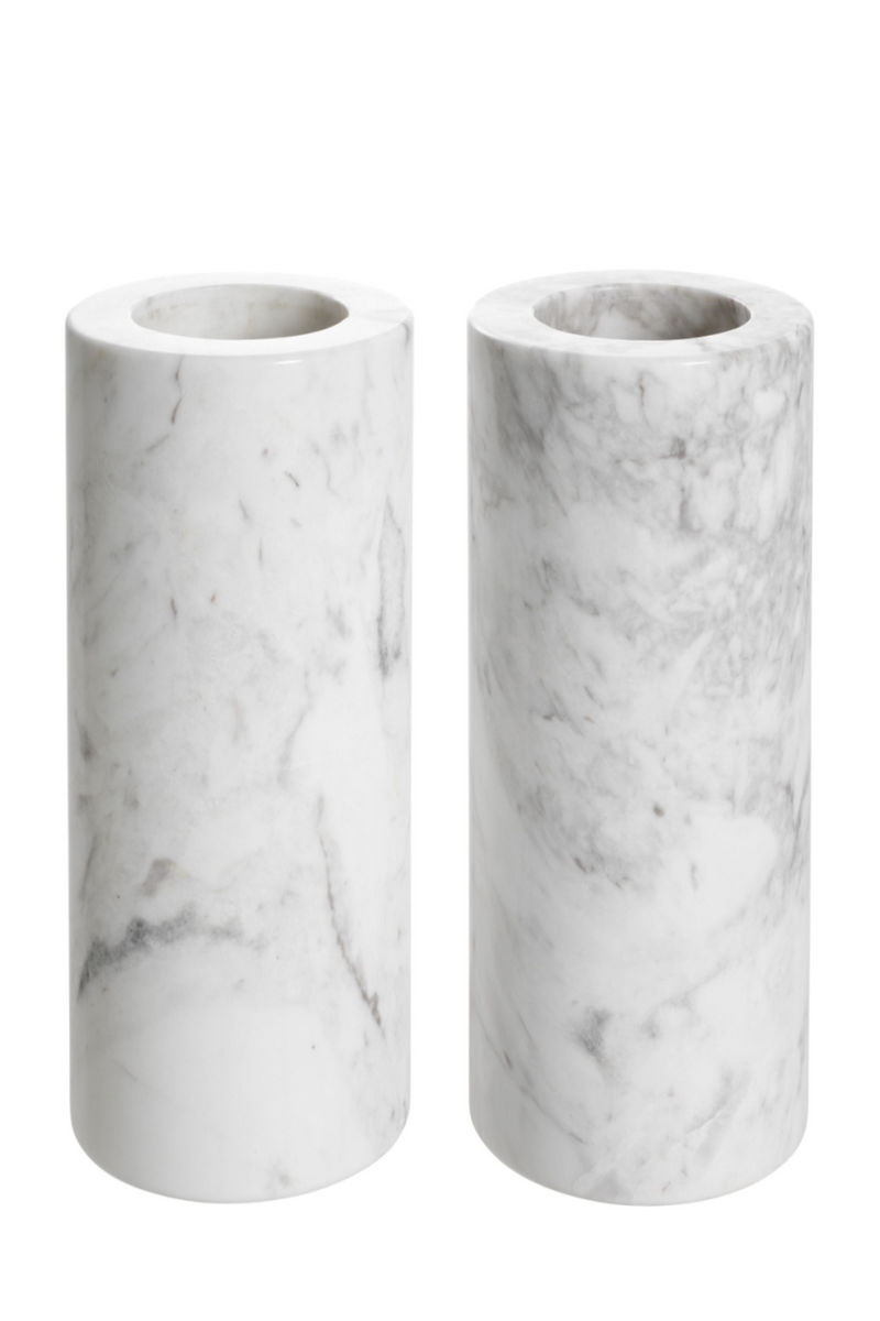 White Marble Tealight Holders (2) | Eichholtz Tobor | Eichholtzmiami.com