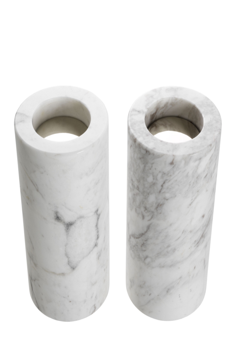 White Marble Tealight Holders (2) | Eichholtz Tobor | Eichholtzmiami.com