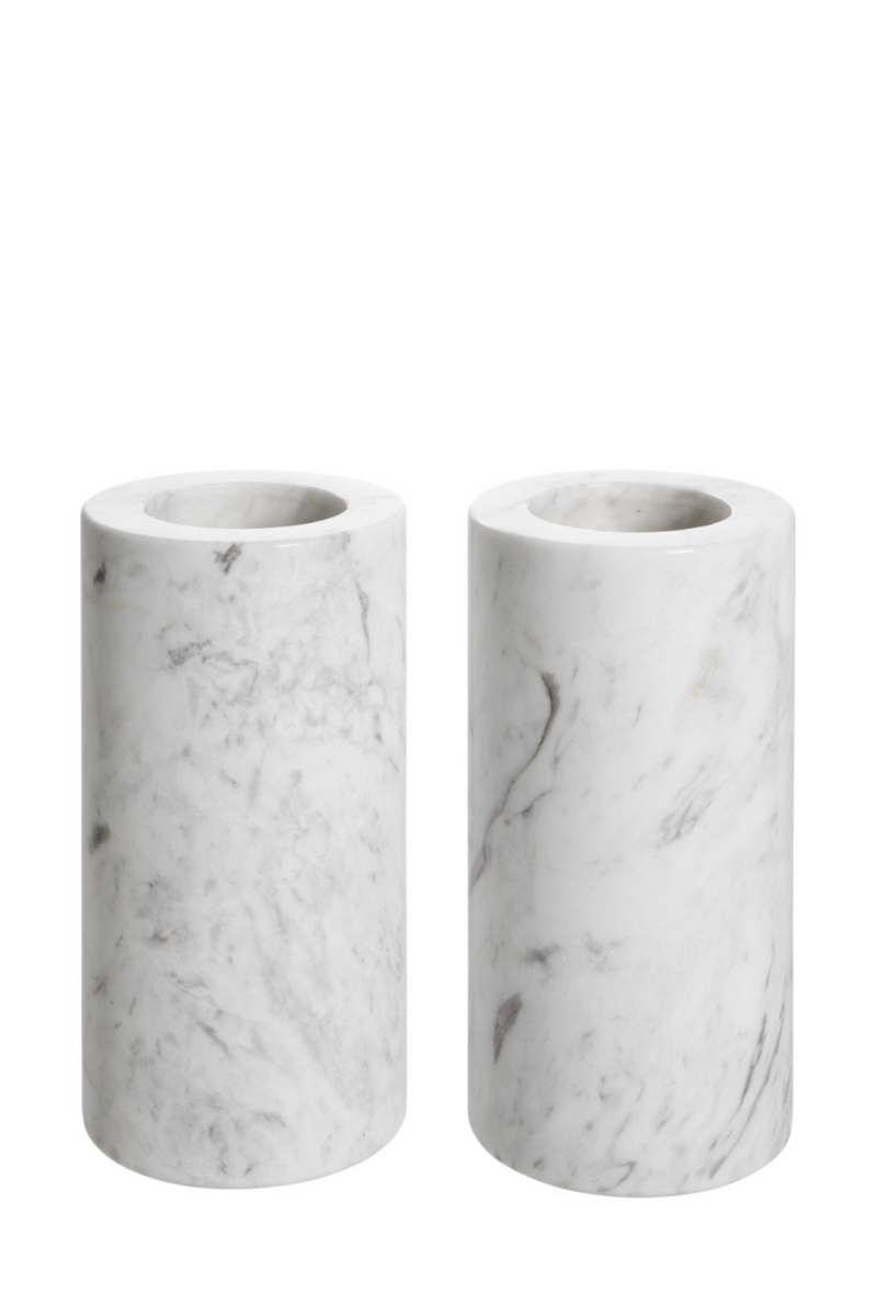 White Marble Tealight Holders (2) | Eichholtz Tobor | Eichholtzmiami.com