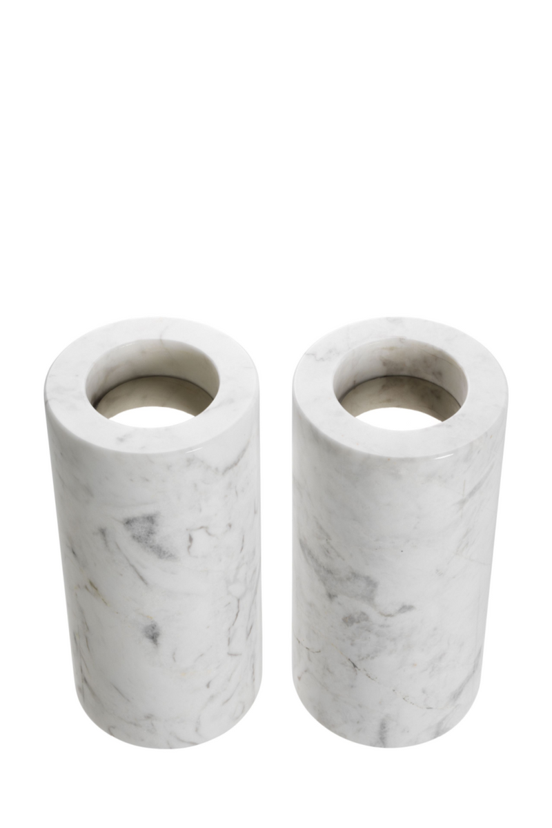White Marble Tealight Holders (2) | Eichholtz Tobor | Eichholtzmiami.com