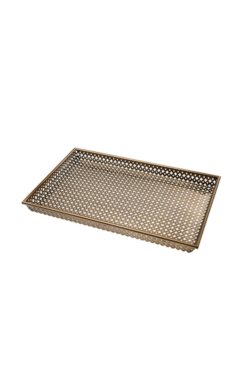 Antique Brass Gold Rectangular Tray | Eichholtz Sirenuse | Eichholtzmiami.com