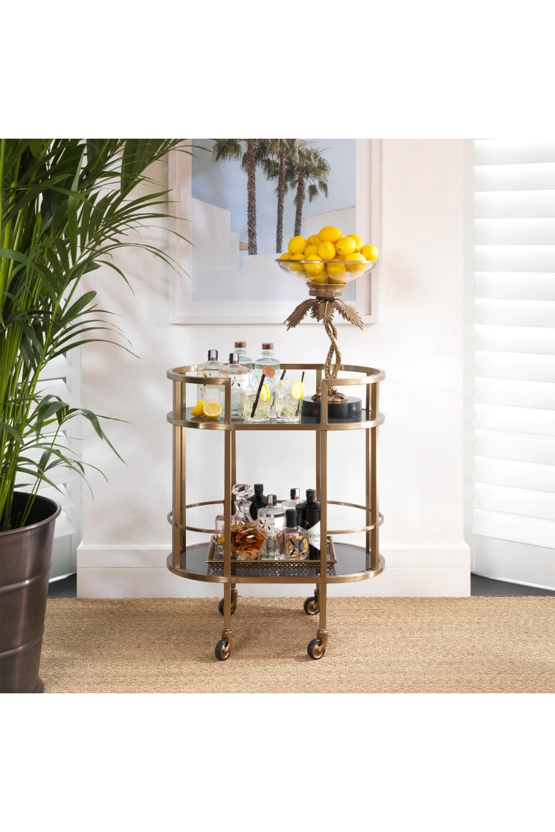 Smoked Glass 2-Layer Trolley | Eichholtz Townhouse | Eichholtzmiami.com