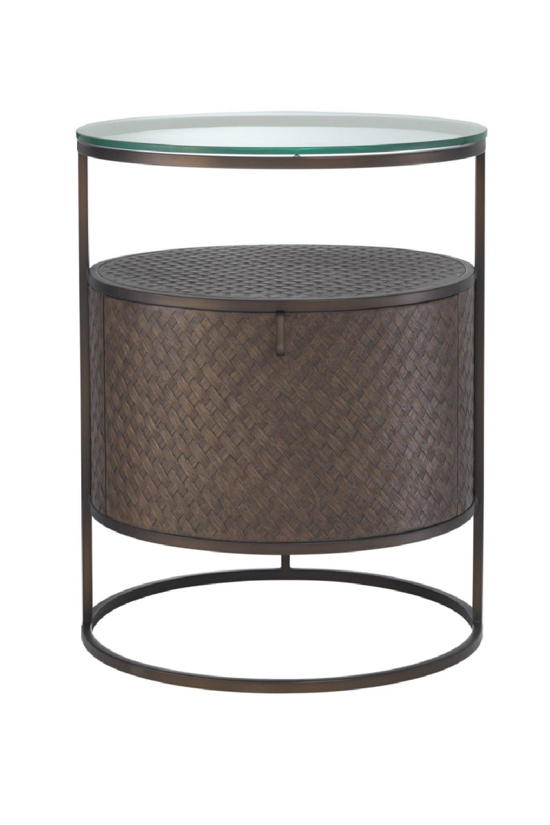 Round Woven Oak Bedside Table | Eichholtz Napa Valley | Eichholtzmiami.com