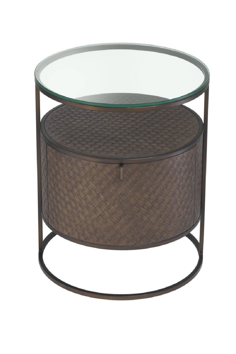 Round Woven Oak Bedside Table | Eichholtz Napa Valley | Eichholtzmiami.com