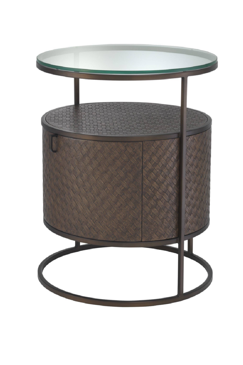 Round Woven Oak Bedside Table | Eichholtz Napa Valley | Eichholtzmiami.com
