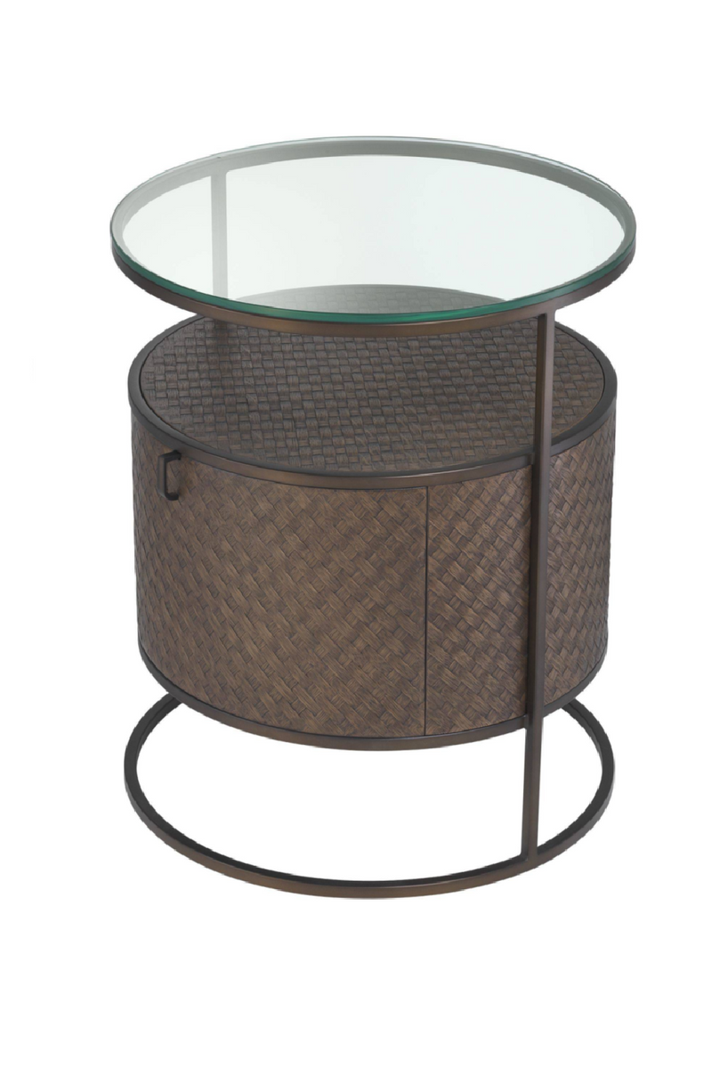 Round Woven Oak Bedside Table | Eichholtz Napa Valley | Eichholtzmiami.com