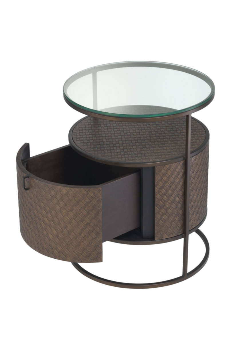 Round Woven Oak Bedside Table | Eichholtz Napa Valley | Eichholtzmiami.com