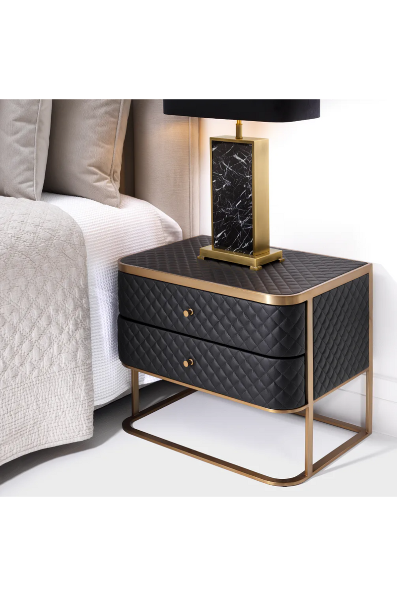 Black Leather Side Table | Eichholtz Monfort | Eichholtz Miami