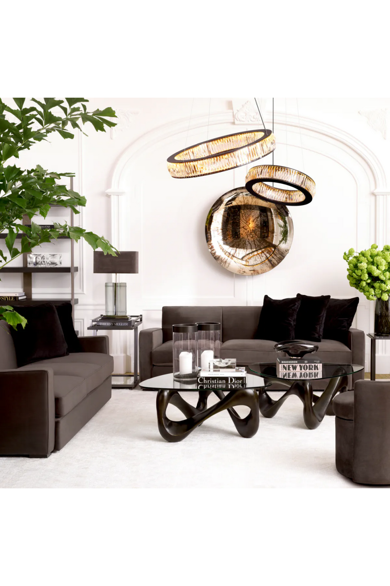 Black Ring Crystal Glass Chandelier L | Vancouver | Eichholtz Miami