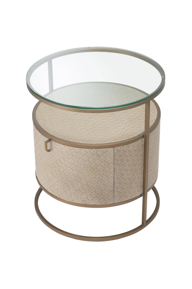 Round Woven Oak Bedside Table | Eichholtz Napa Valley | Eichholtzmiami.com