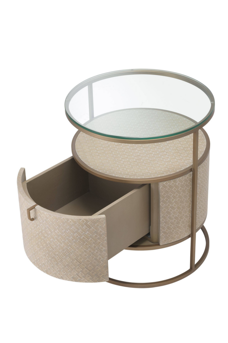 Round Woven Oak Bedside Table | Eichholtz Napa Valley | Eichholtzmiami.com