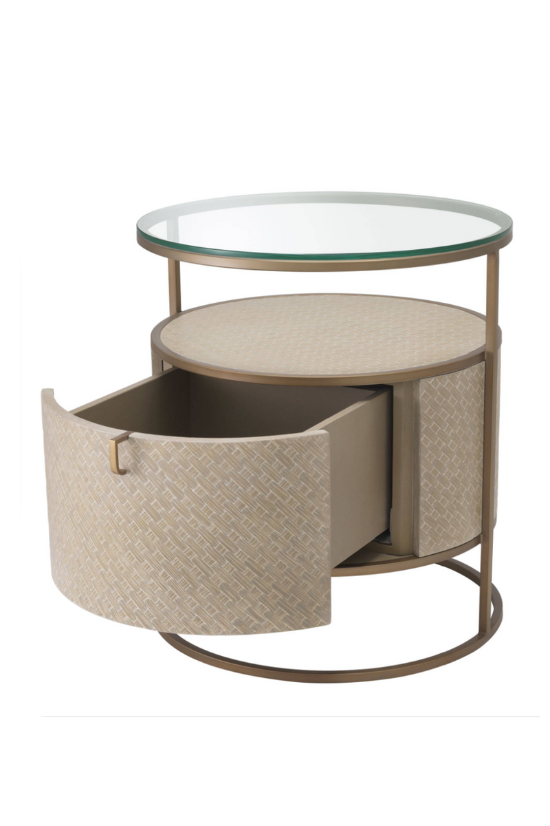 Round Woven Oak Bedside Table | Eichholtz Napa Valley | Eichholtzmiami.com