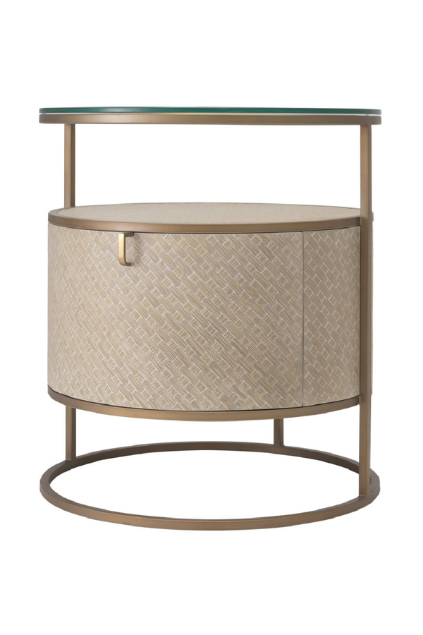 Round Woven Oak Bedside Table | Eichholtz Napa Valley | Eichholtzmiami.com