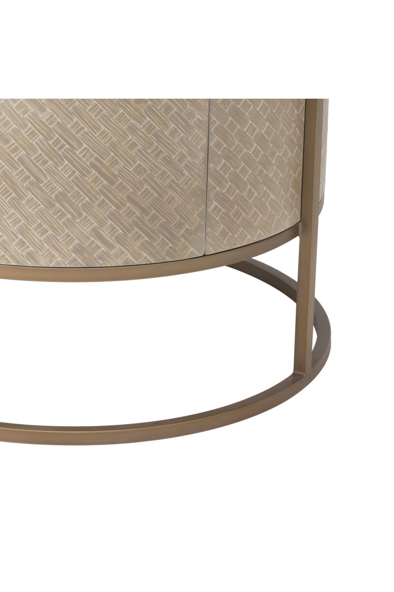 Round Woven Oak Bedside Table | Eichholtz Napa Valley | Eichholtzmiami.com