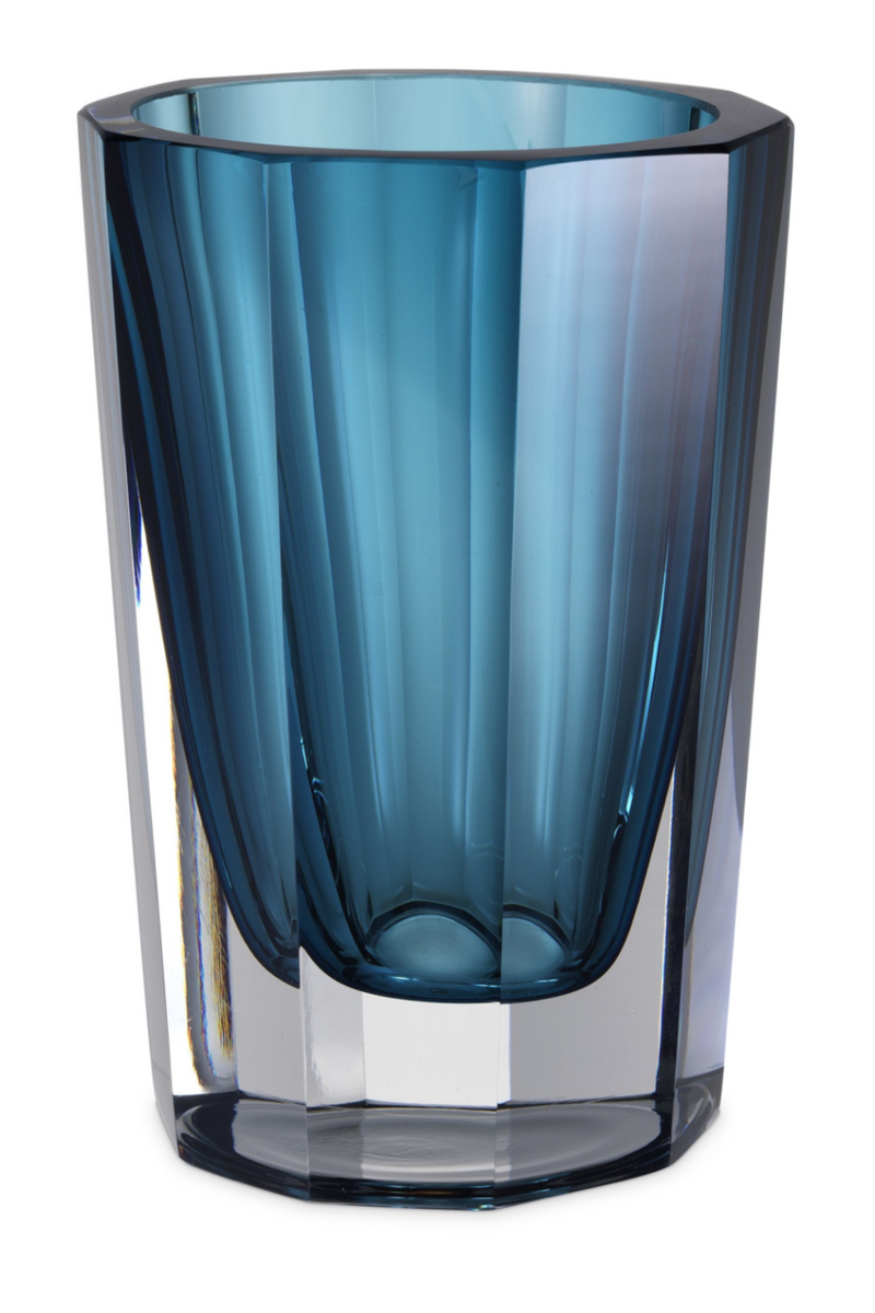 Blue Octagonal Glass Vase | Eichholtz Chavez | Eichholtzmiami.com