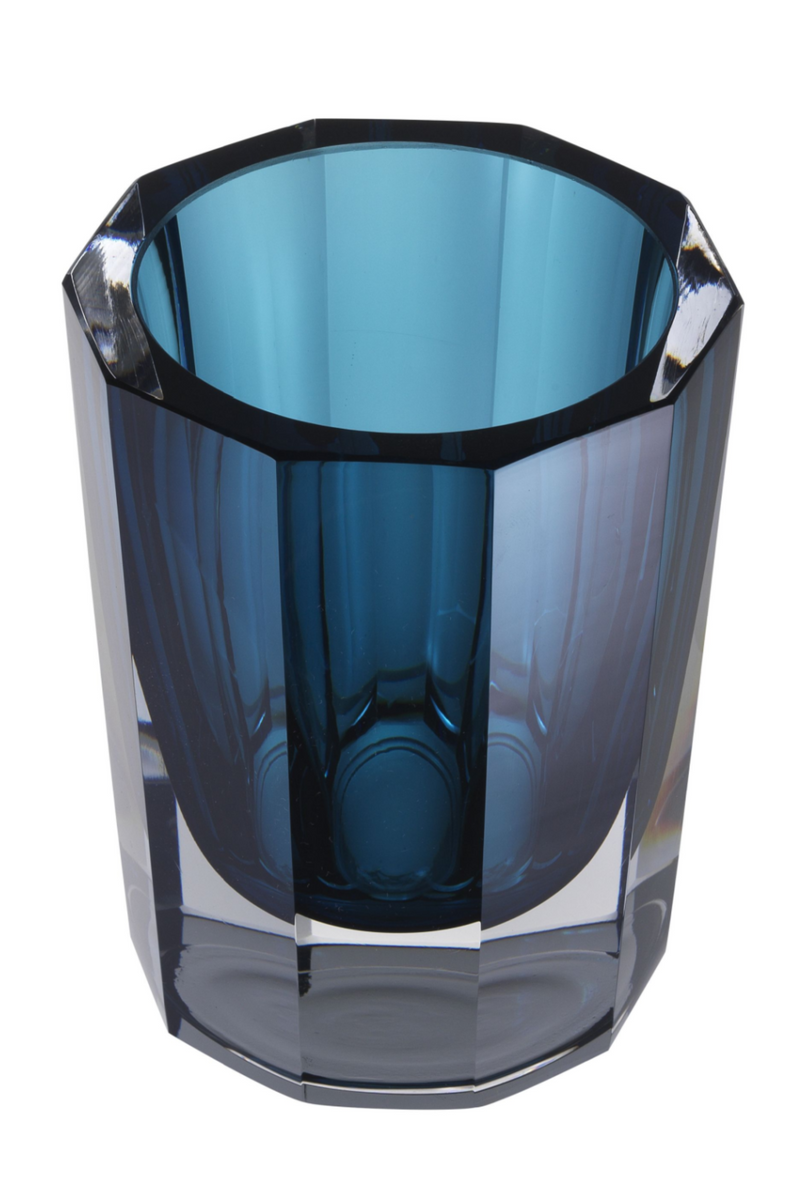 Blue Octagonal Glass Vase | Eichholtz Chavez | Eichholtzmiami.com