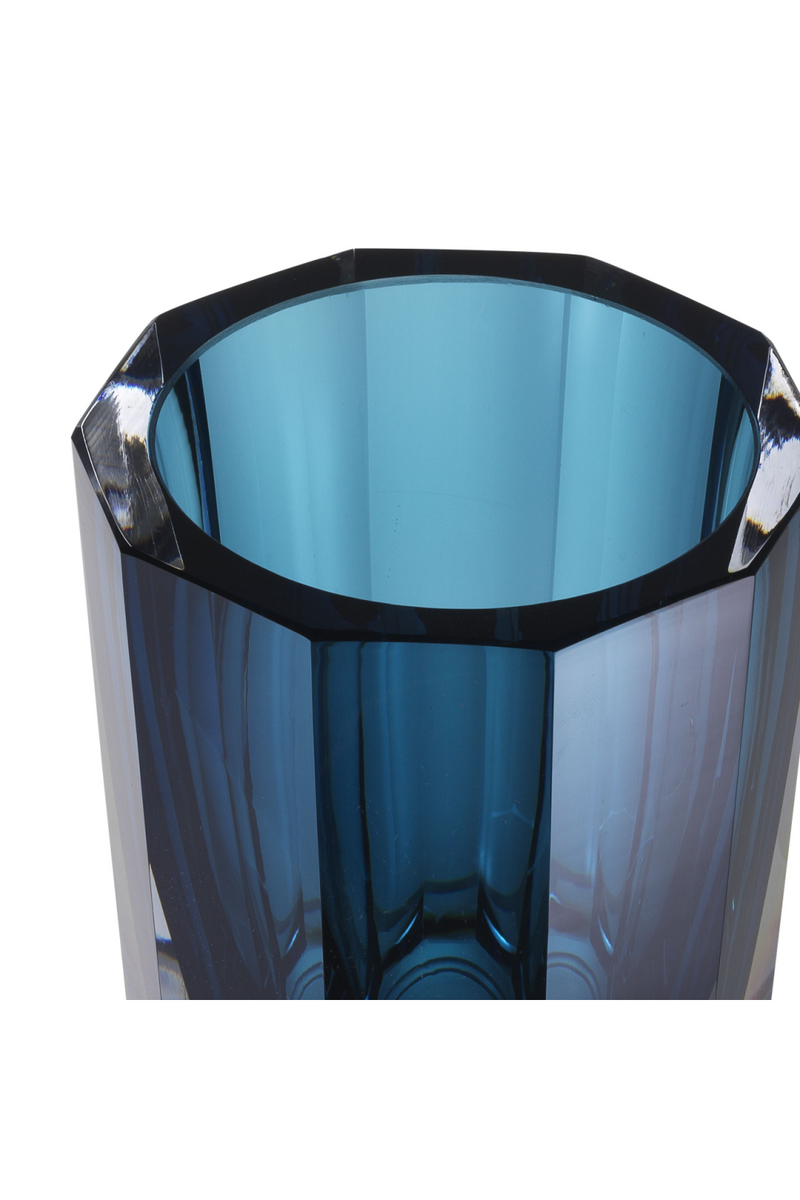 Blue Octagonal Glass Vase | Eichholtz Chavez | Eichholtzmiami.com