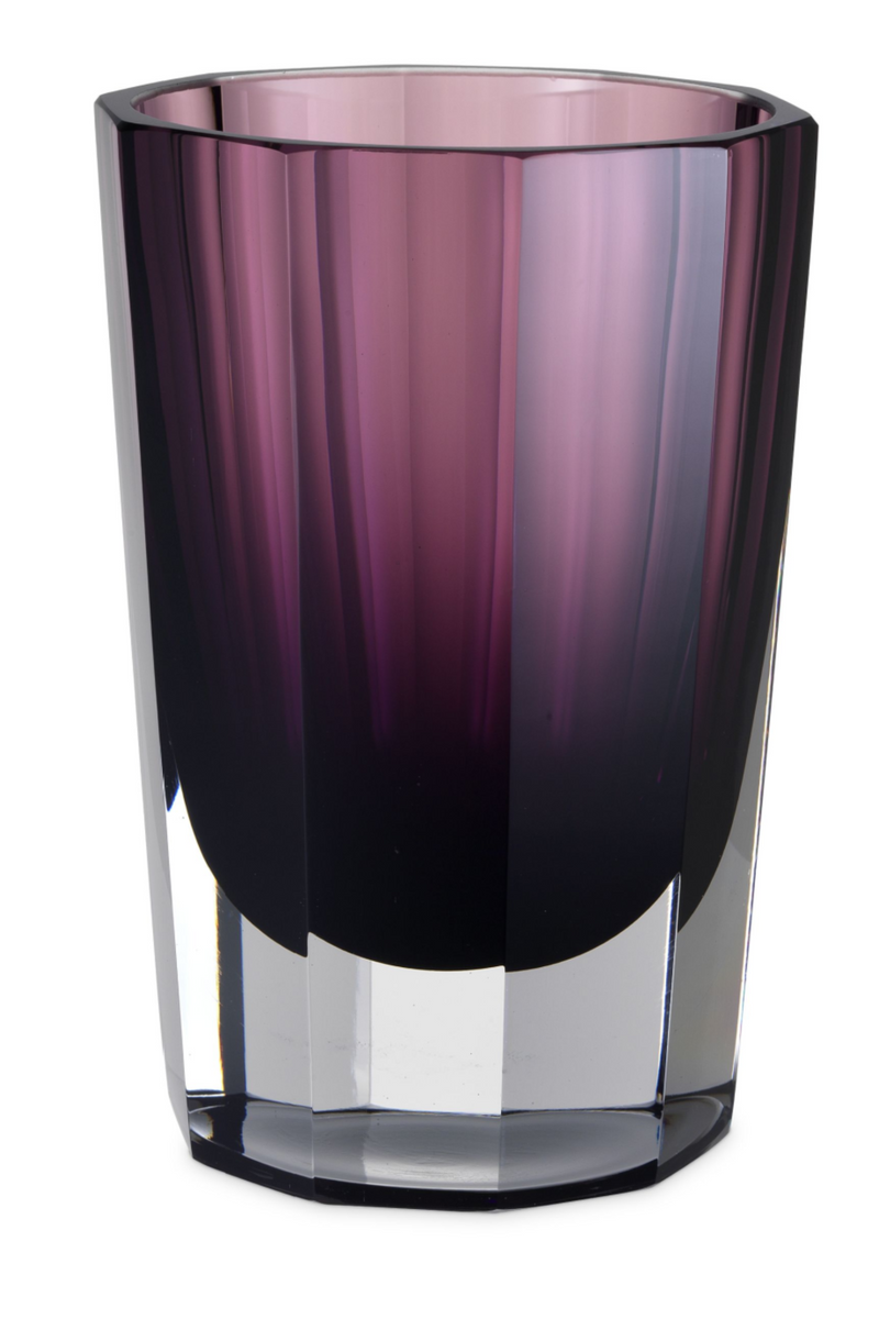 Purple Octagonal Glass Vase | Eichholtz Chavez | Eichholtzmiami.com