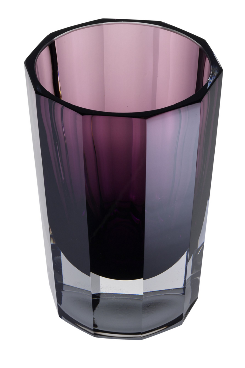 Purple Octagonal Glass Vase | Eichholtz Chavez | Eichholtzmiami.com