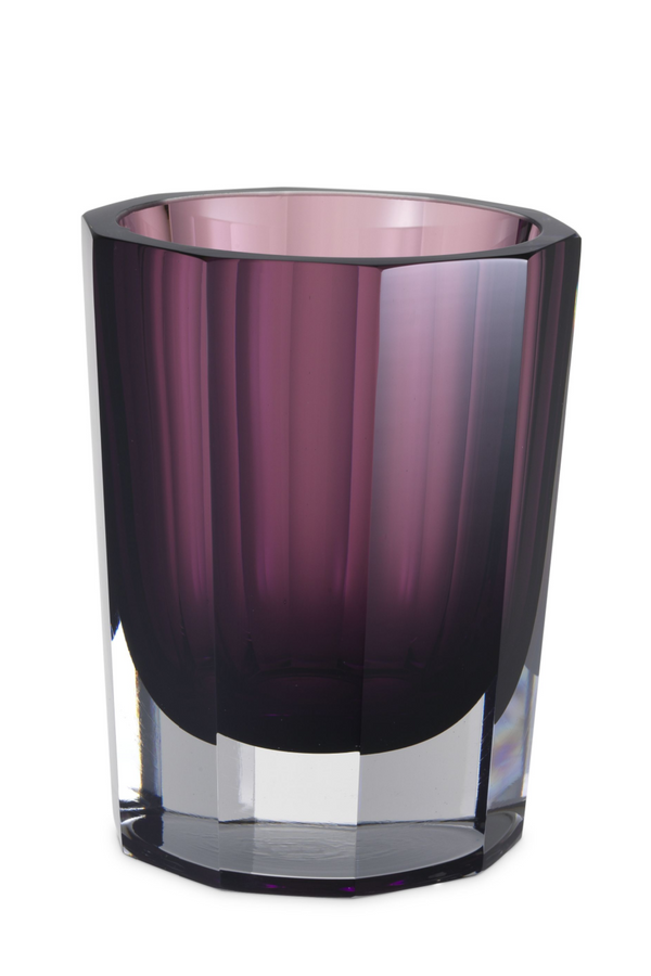 Purple Octagonal Glass Vase | Eichholtz Chavez | Eichholtzmiami.com