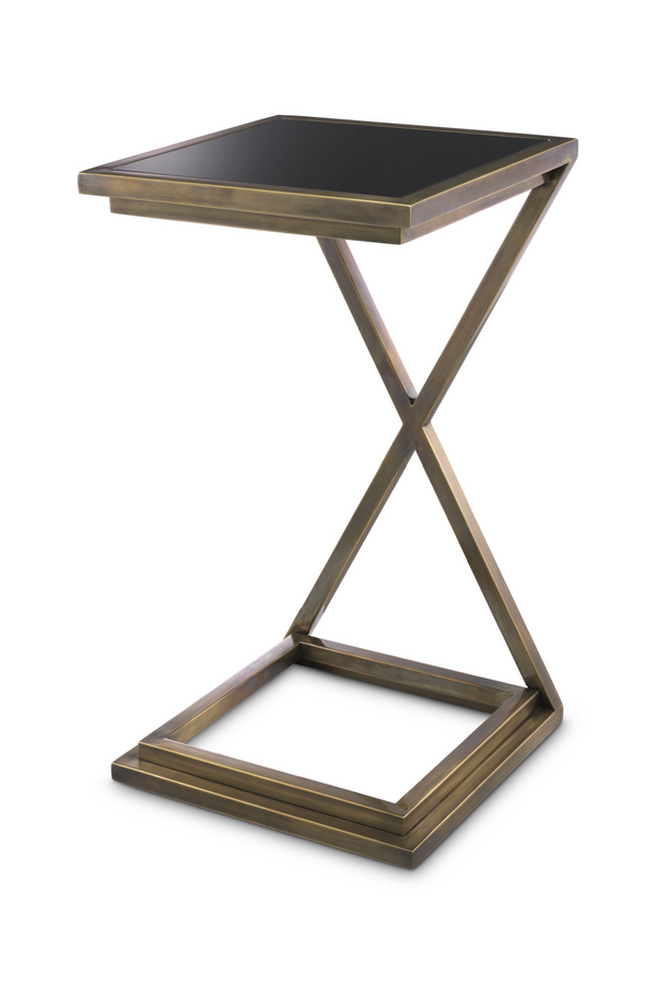 Gunmetal Glass Side Table | Eichholtz Cross | Eichholtzmiami.com