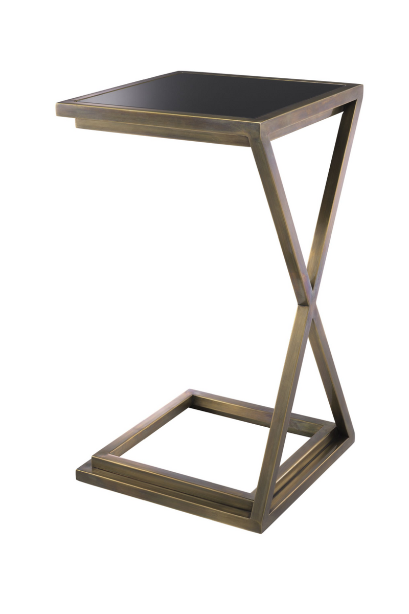 Gunmetal Glass Side Table | Eichholtz Cross | Eichholtzmiami.com