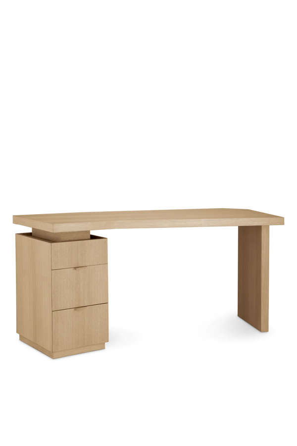 Natural Oak 3-Drawer Desk | Eichholtz Sarah | Eichholtzmiami.com