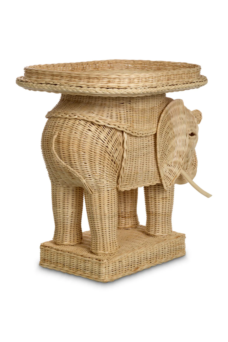 Rattan Sculptural Side Table | Eichholtz Elephant | Eichholtzmiami.com