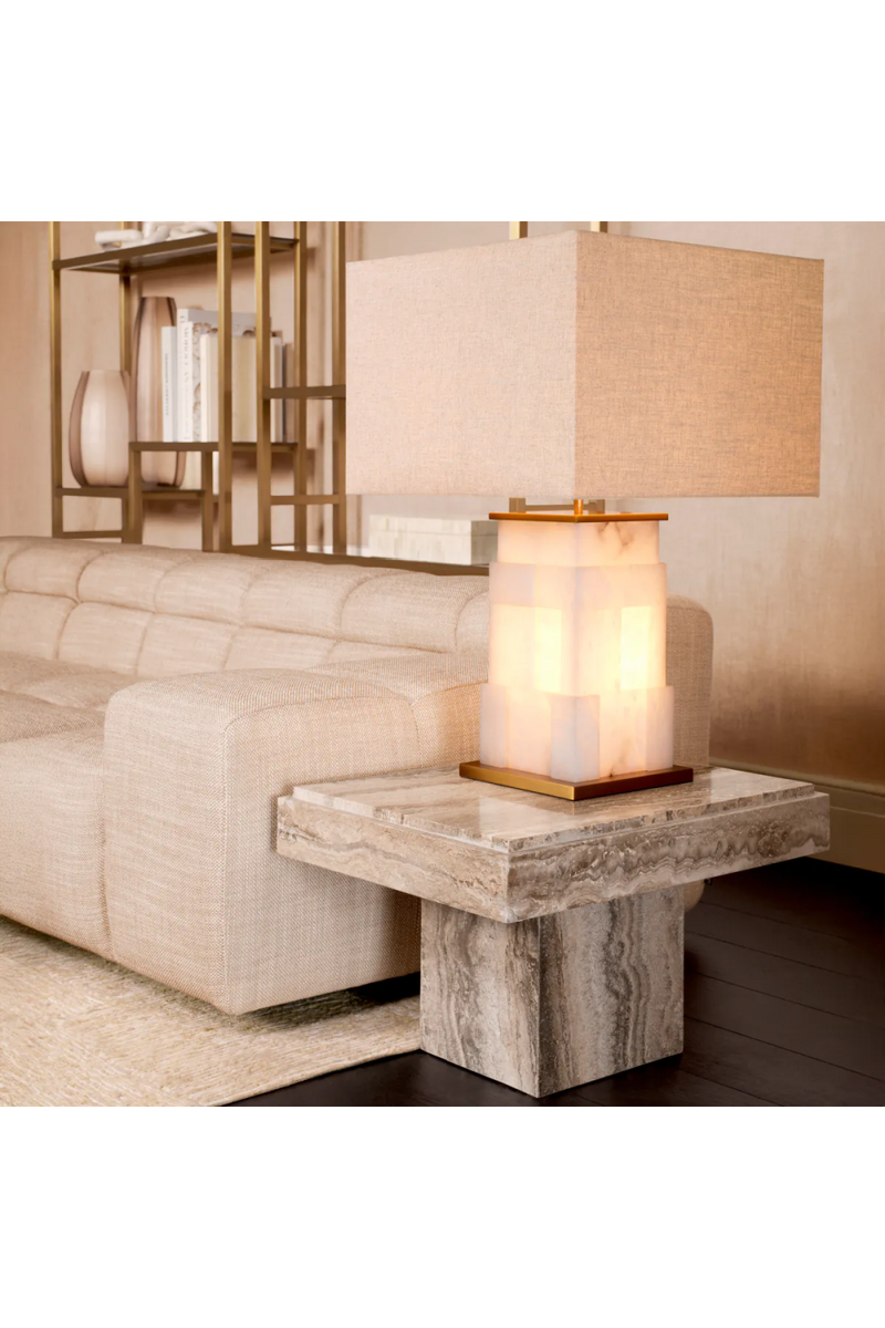 Travertine Central Base Side Table | Eichholtz Sartoria | Eichholtzmiami.com