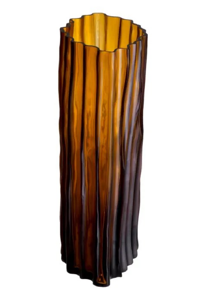 Fluted Amber Glass Vase | Eichholtz Vivente | Eichholtzmiami.com