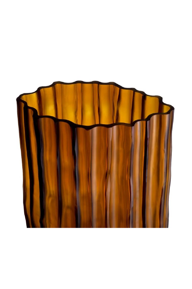 Fluted Amber Glass Vase | Eichholtz Vivente | Eichholtzmiami.com