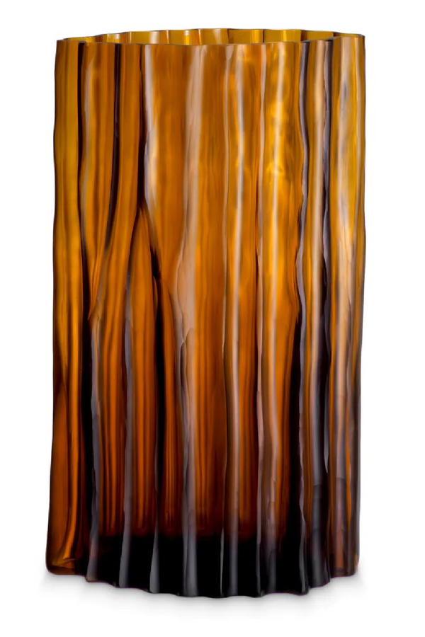 Fluted Amber Glass Vase | Eichholtz Vivente | Eichholtzmiami.com