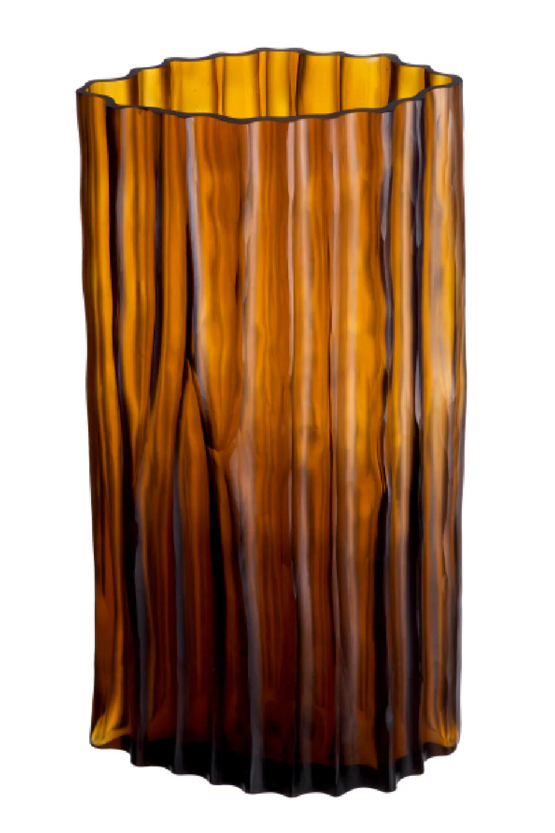 Fluted Amber Glass Vase | Eichholtz Vivente | Eichholtzmiami.com