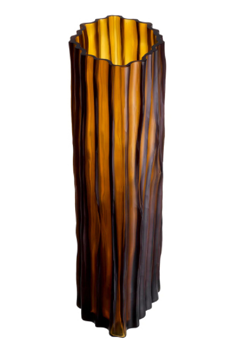 Fluted Amber Glass Vase | Eichholtz Vivente | Eichholtzmiami.com