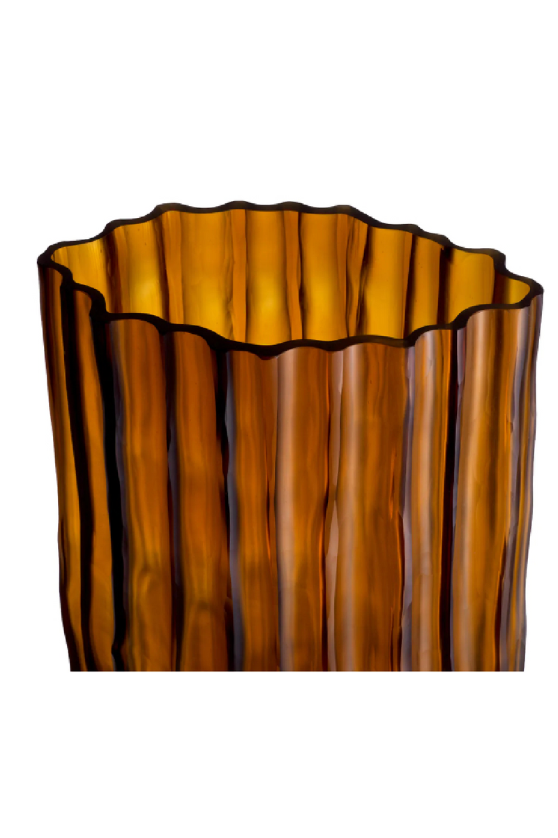 Fluted Amber Glass Vase | Eichholtz Vivente | Eichholtzmiami.com