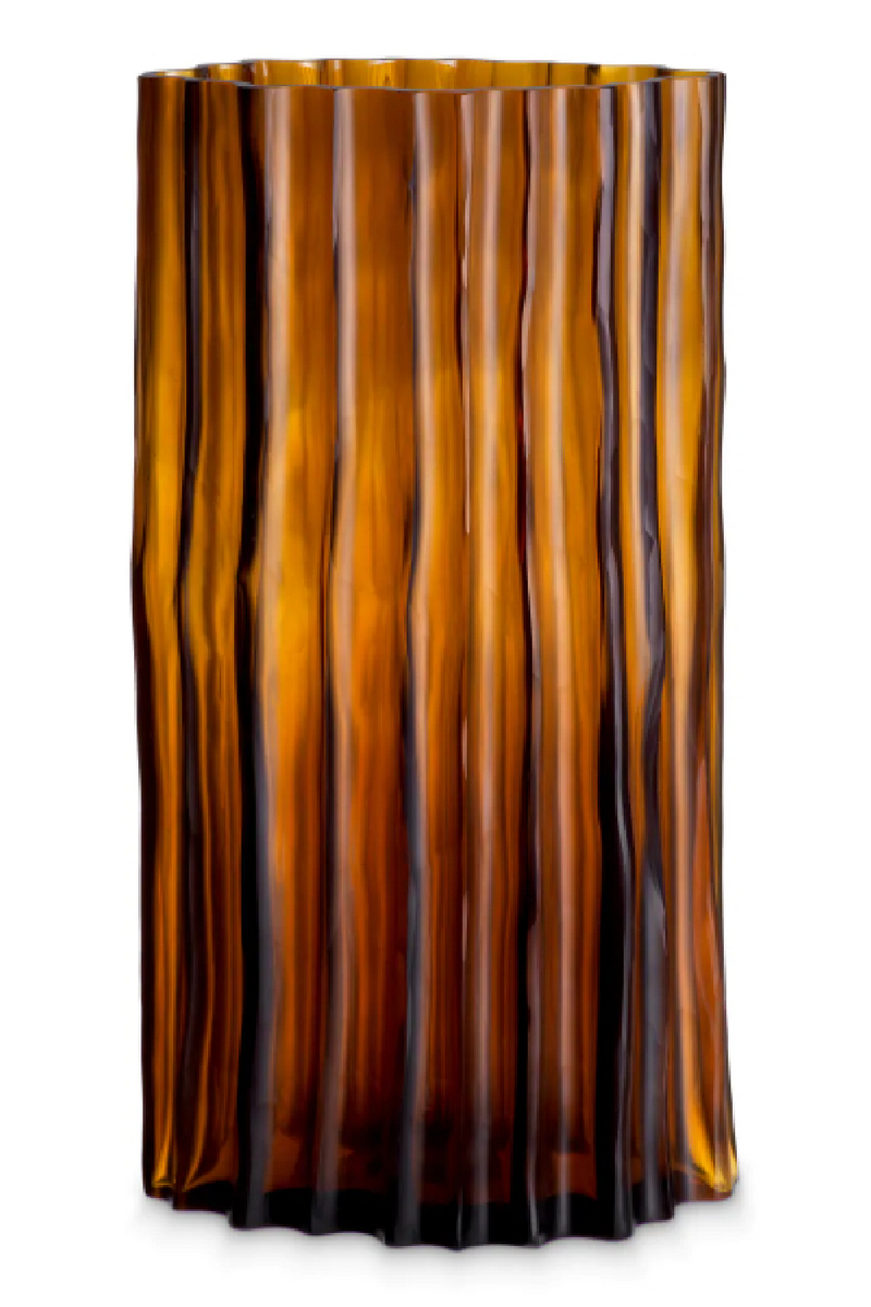 Fluted Amber Glass Vase | Eichholtz Vivente | Eichholtzmiami.com