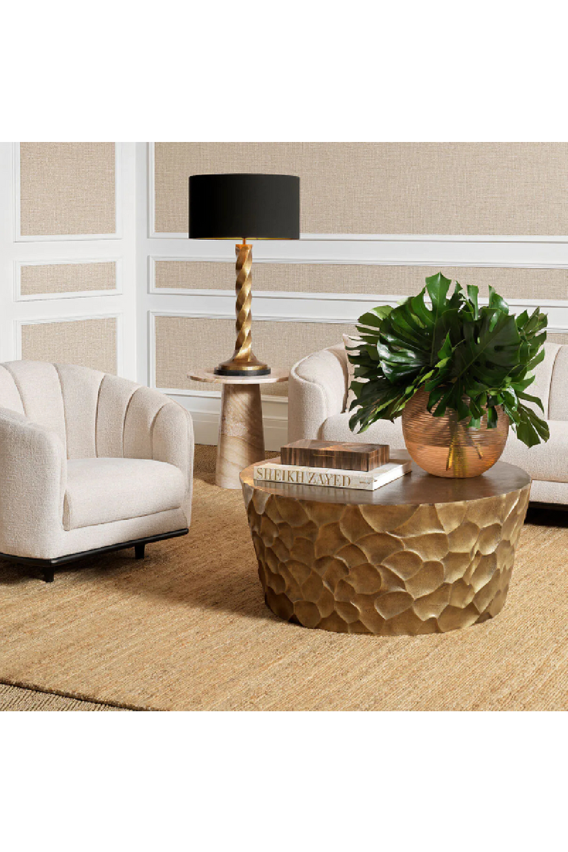 Vintage Brass Round Coffee Table | Eichholtz Fiorentino | Eichholtzmiami.com