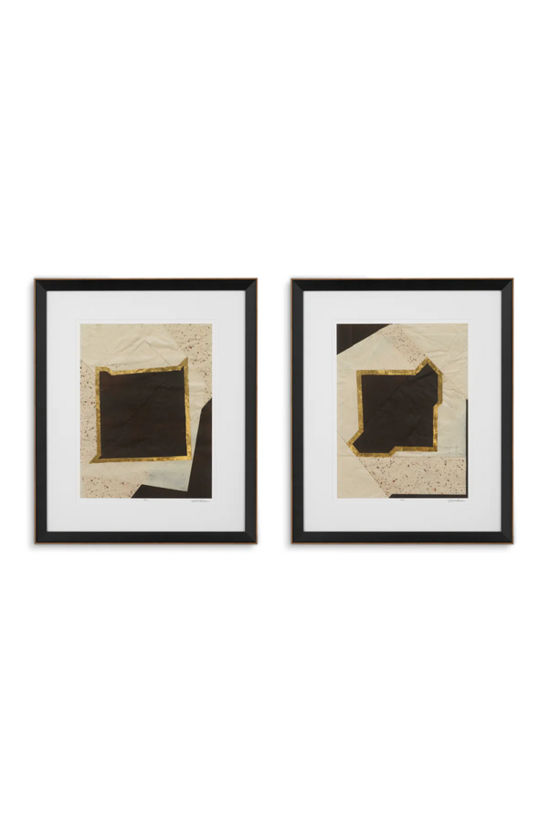Wooden Framed Modern Artwork Set (2) | Eichholtz Creased Umber | Eichholtzmiami.com