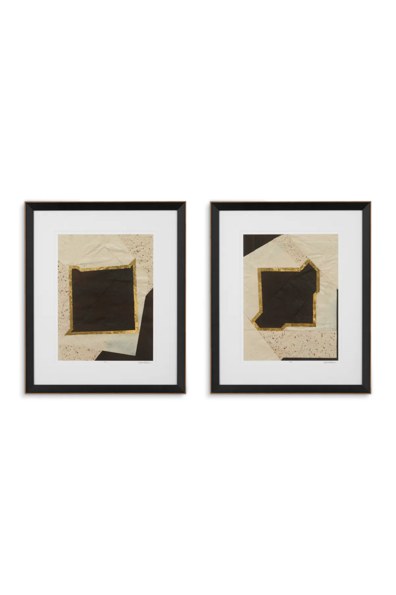 Wooden Framed Modern Artwork Set (2) | Eichholtz Creased Umber | Eichholtzmiami.com