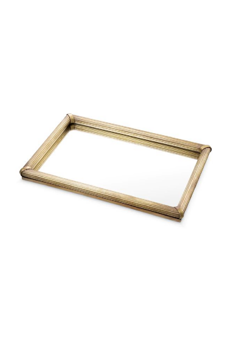 Ribbed Vintage Brass Tray | Eichholtz Lenora | Eichholtzmiami.com