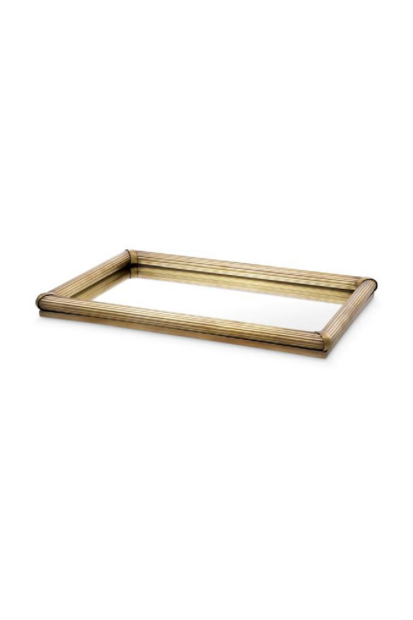 Ribbed Vintage Brass Tray | Eichholtz Lenora | Eichholtzmiami.com