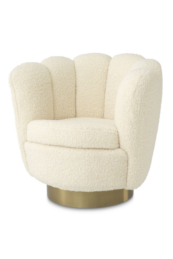 Cream Scalloped Swivel Chair | Eichholtz Mirage | Eichholtzmiami.com