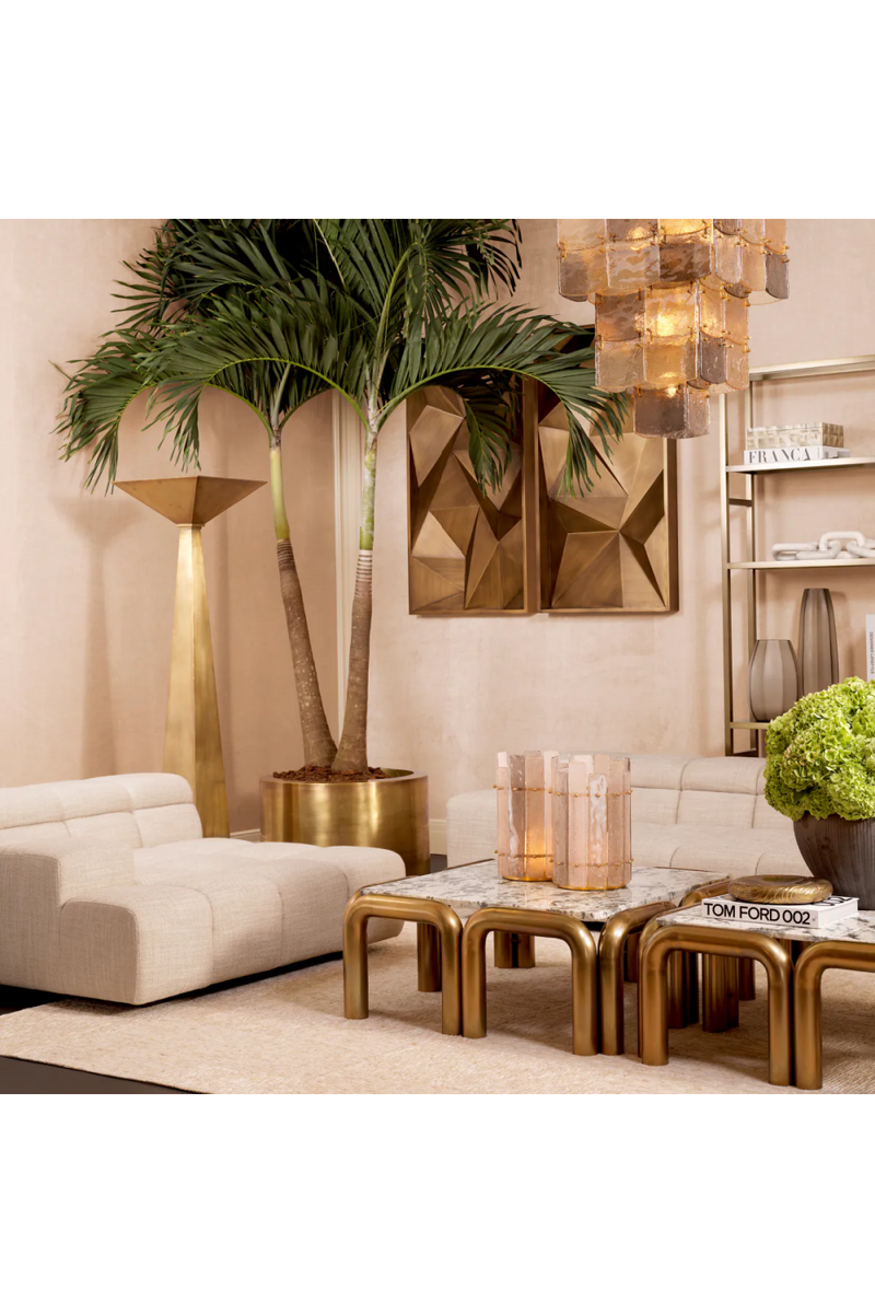 Beige Grid-Tufted Modular Sofa | Eichholtz Hunter | Eichholtzmiami.com