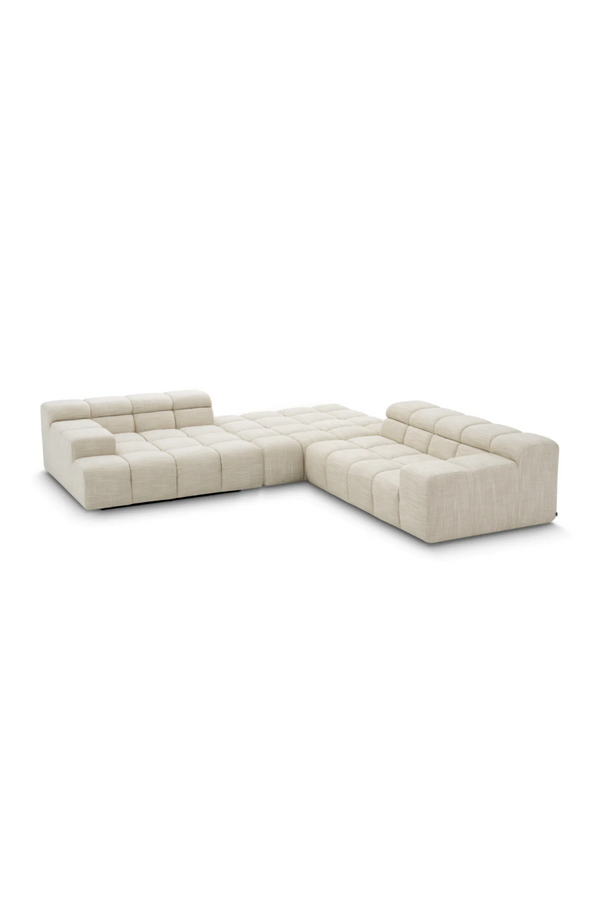 Beige Grid-Tufted Modular Sofa | Eichholtz Hunter | Eichholtzmiami.com