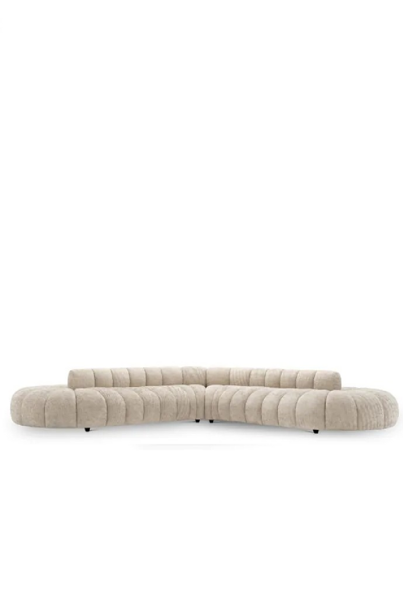 Beige Channeled Curved Sofa | Eichholtz Alison | Eichholtzmiami.com