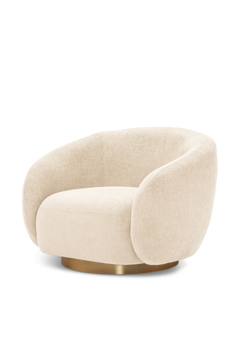 Brass Base Curved Swivel Chair | Eichholtz Brice | Eichholtzmiami.com