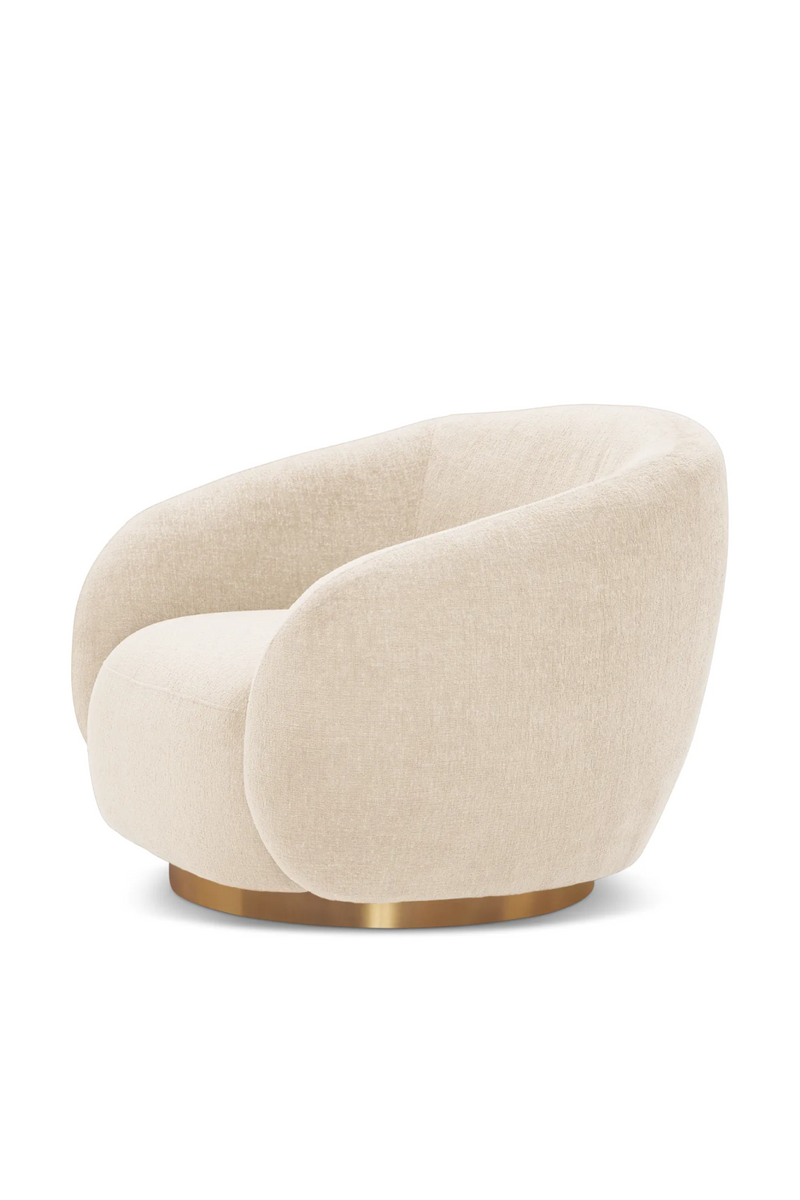 Brass Base Curved Swivel Chair | Eichholtz Brice | Eichholtzmiami.com