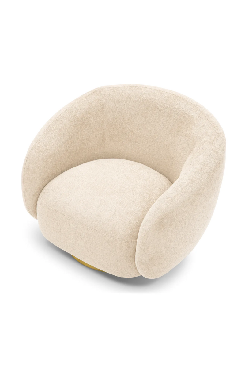 Brass Base Curved Swivel Chair | Eichholtz Brice | Eichholtzmiami.com