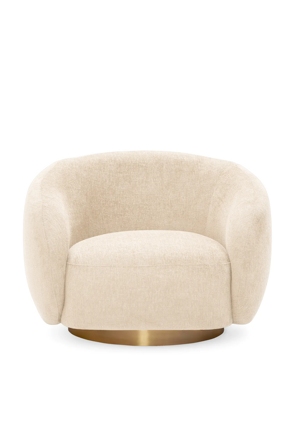 Brass Base Curved Swivel Chair | Eichholtz Brice | Eichholtzmiami.com